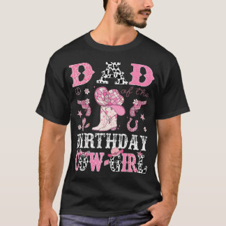 Vader Van De Verjaardag Cowgirl Roze Disco Rodeo T-shirt