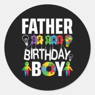 Vader van de verjaardag jongen autisme vader ronde sticker