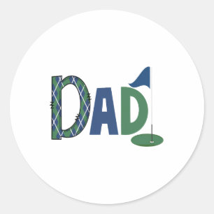 Vader van de verjaardag jongen gat in een golf fam ronde sticker
