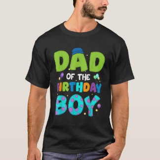Vader van de verjaardag jongen grappig monster fam t-shirt
