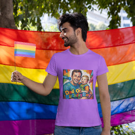 Vader van de verjaardag jongen kleurrijke krijtjes t-shirt