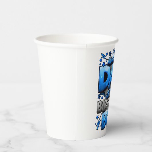 Vader van de verjaardag jongen matchen familie papieren bekers (Rechts)