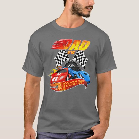 Vader van de verjaardag jongen race verjaardagsfee t-shirt (Voorkant)