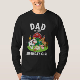 Vader van de verjaardag meisje boerderij dieren Bo T-shirt