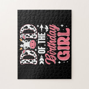 Vader Van De Verjaardag Meisje Koe Vader Papa Legpuzzel