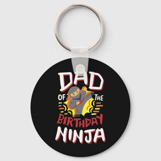 Vader van de verjaardag Ninja Karate Kinder Bday P Sleutelhanger (Voorkant)