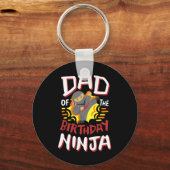 Vader van de verjaardag Ninja Karate Kinder Bday P Sleutelhanger (Voorkant)