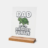 Vader van de verjaardag schildpad Funny Turtle Vad Acryl Bord (Hoek)