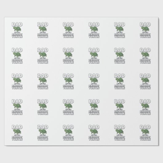 Vader van de verjaardag schildpad Funny Turtle Vad Cadeaupapier (Vlak)