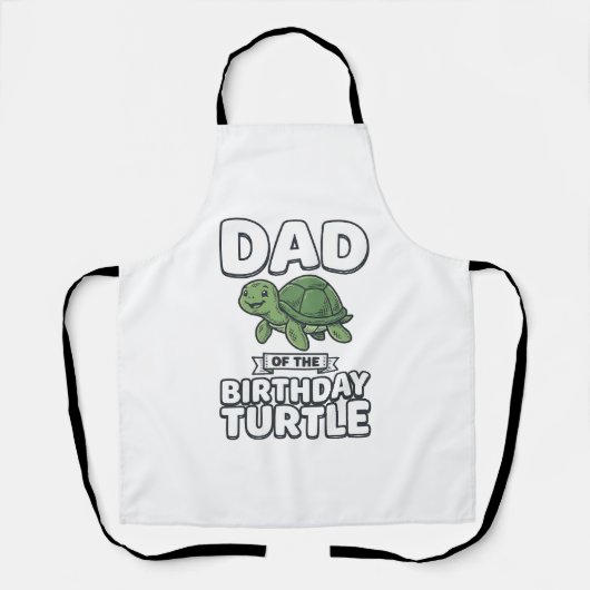 Vader van de verjaardag schildpad Funny Turtle Vad Schort (Voorkant)