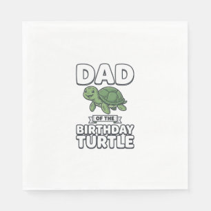 Vader van de verjaardag schildpad Funny Turtle Vad Servet