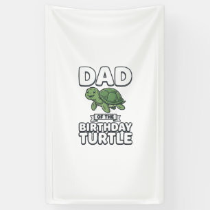 Vader van de verjaardag schildpad Funny Turtle Vad Spandoek