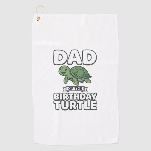 Vader van de Verjaardag Schildpad Grappige Schildp Golfhanddoek (Voorkant)