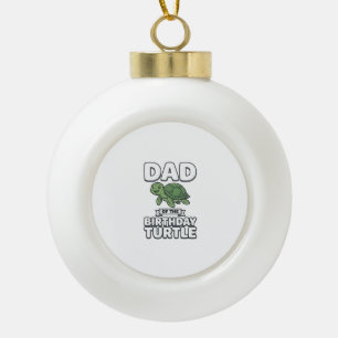 Vader van de Verjaardag Schildpad Grappige Schildp Keramische Bal Ornament