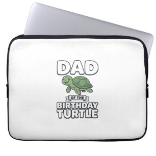 Vader van de Verjaardag Schildpad Grappige Schildp Laptop Sleeve