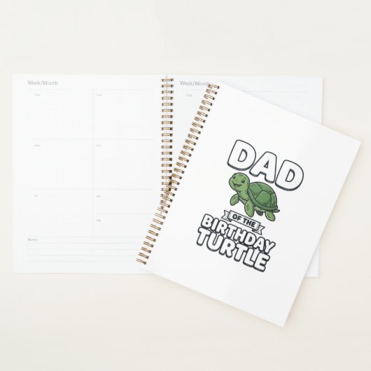 Vader van de Verjaardag Schildpad Grappige Schildp Planner (Display)