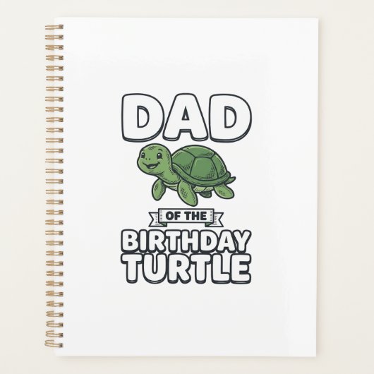 Vader van de Verjaardag Schildpad Grappige Schildp Planner (Voorkant)
