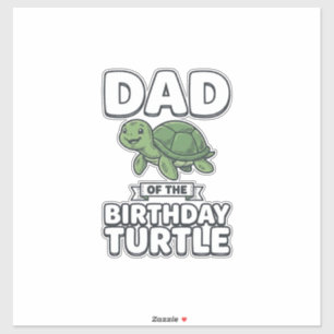 Vader van de Verjaardag Schildpad Grappige Schildp Sticker