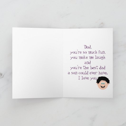 Vader van de verjaardag (Zoon) Kaart (Binnen)