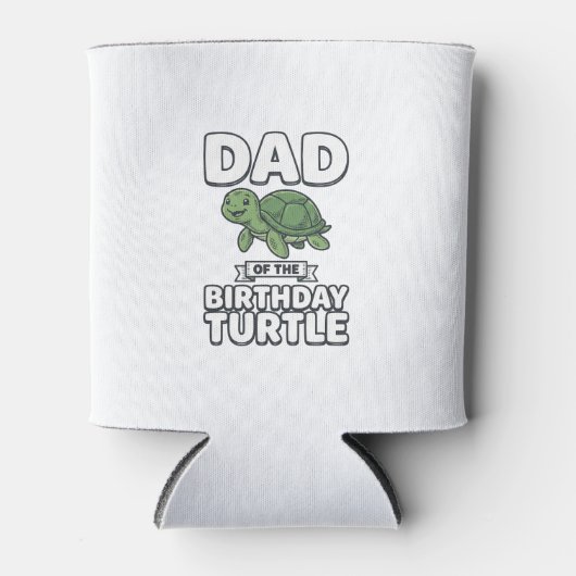 Vader van de verjaardagschildpad Funny Turtle Vade Blikjeskoeler (Voorkant)