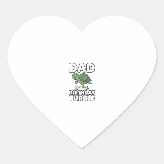 Vader van de verjaardagschildpad Funny Turtle Vade Hart Sticker (Voorkant)
