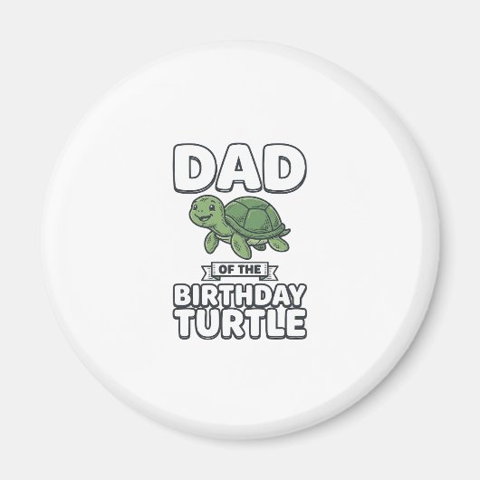 Vader van de verjaardagschildpad Funny Turtle Vade Magneet (Voorkant)
