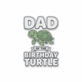 Vader van de verjaardagschildpad Funny Turtle Vade Sticker (Voorkant)