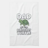 Vader van de verjaardagschildpad Funny Turtle Vade Theedoek (Verticaal)