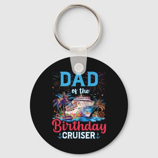 Vader van de verjaardagscruiser Funny Cruise Verja Sleutelhanger (Voorkant)