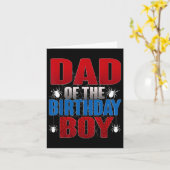 Vader van de verjaardagsjongen Funny Spider Bday F Kaart (Gele Bloem)