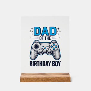 Vader van de verjaardagsjongen Gamer Shirt Ontwerp Acryl Bord