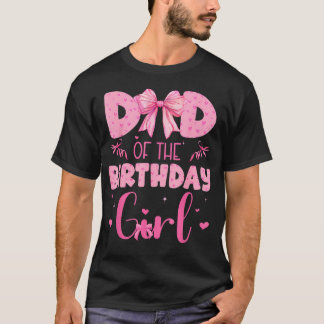 Vader Van De Verjaardagsmeisje Familie Roze Coquet T-shirt