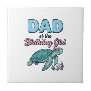 Vader van de Verjaardagsmeisjes Zeeschildpad Vinta Tegeltje