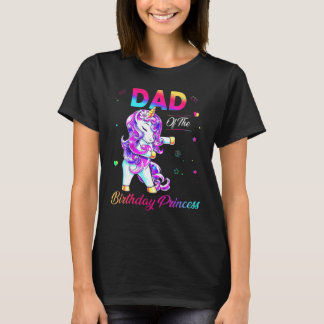 Vader van de verjaardagsprinses Flossing Eenhoorn T-shirt