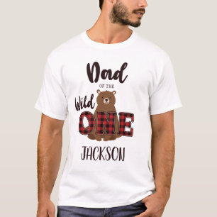 Vader van de Wild ONE Plaid Beer verjaardagsfeestj T-shirt
