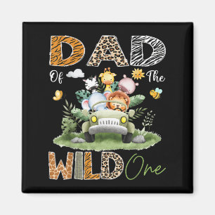 Vader van de Wild One Safari Truck 1st Birthday Bo Magneet