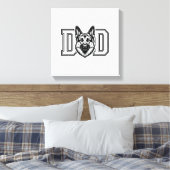 Vader van Duitse Herders Retro Vector T-shirt Ontw Canvas Afdruk (Insitu (Slaapkamer))