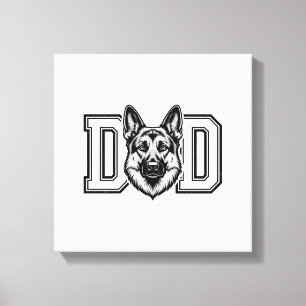 Vader van Duitse Herders Retro Vector T-shirt Ontw Canvas Afdruk