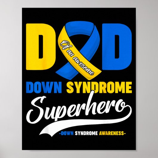 Vader van een geweldige Downsyndroom superheld zon Poster (Voorkant)