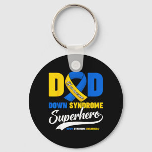 Vader van een geweldige Downsyndroom superheld zon Sleutelhanger