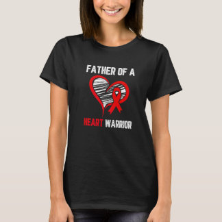 Vader van een hartkrijger Hartziekte bewustzijn T-shirt