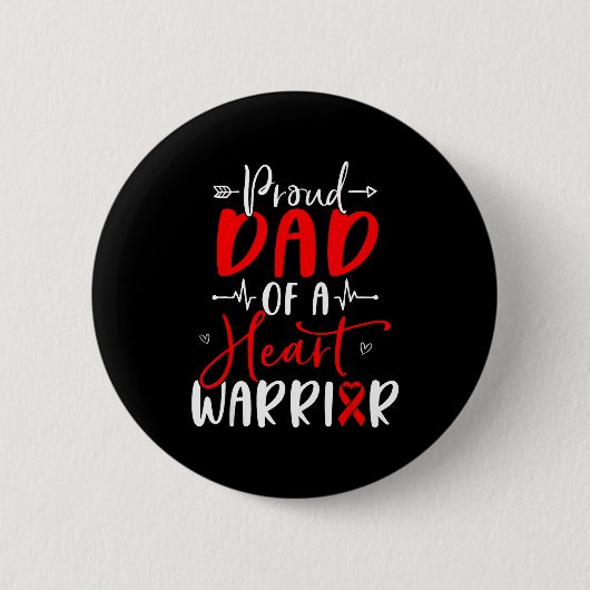 Vader van een hartkrijger vader hartaandoening ronde button 5,7 cm (Voorkant)