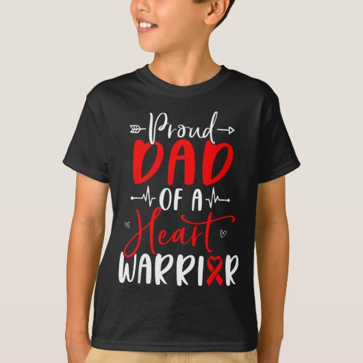 Vader van een hartkrijger vader hartziekte t-shirt (Voorkant)
