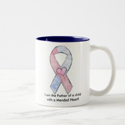 Vader van een kind met een gekanteld hart tweekleurige koffiemok (Rechts)