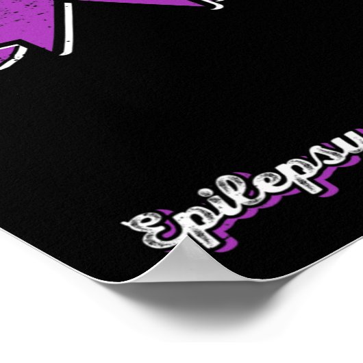 Vader van een krijger epilepsie vader Paarse lint  Poster (Hoek)