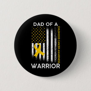 Vader van een krijger Kinderkanker Bewustzijn Vlag Ronde Button 5,7 Cm