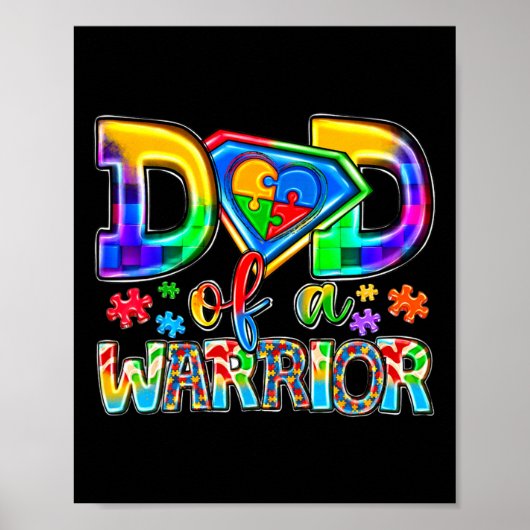 Vader van een krijger puzzel Wereld Autisme Bewust Poster (Voorkant)