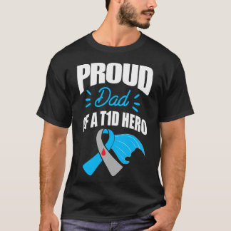 Vader van een T1D-hero type 1 diabetes vader waren T-shirt