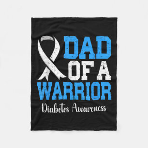 Vader van een T1D Warrior Diabetes Awareness Blue Fleece Deken