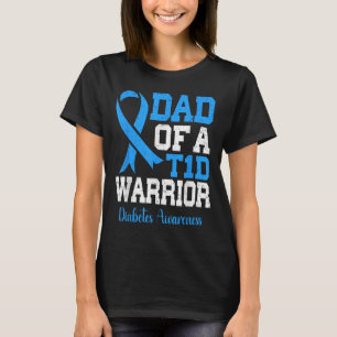 Vader van een T1D Warrior Diabetes Awareness Blue T-shirt